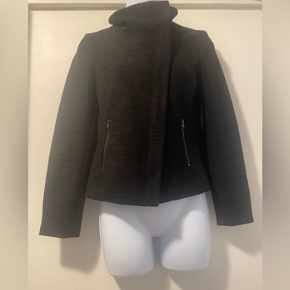 Ann Taylor Loft Black Moto Jacket